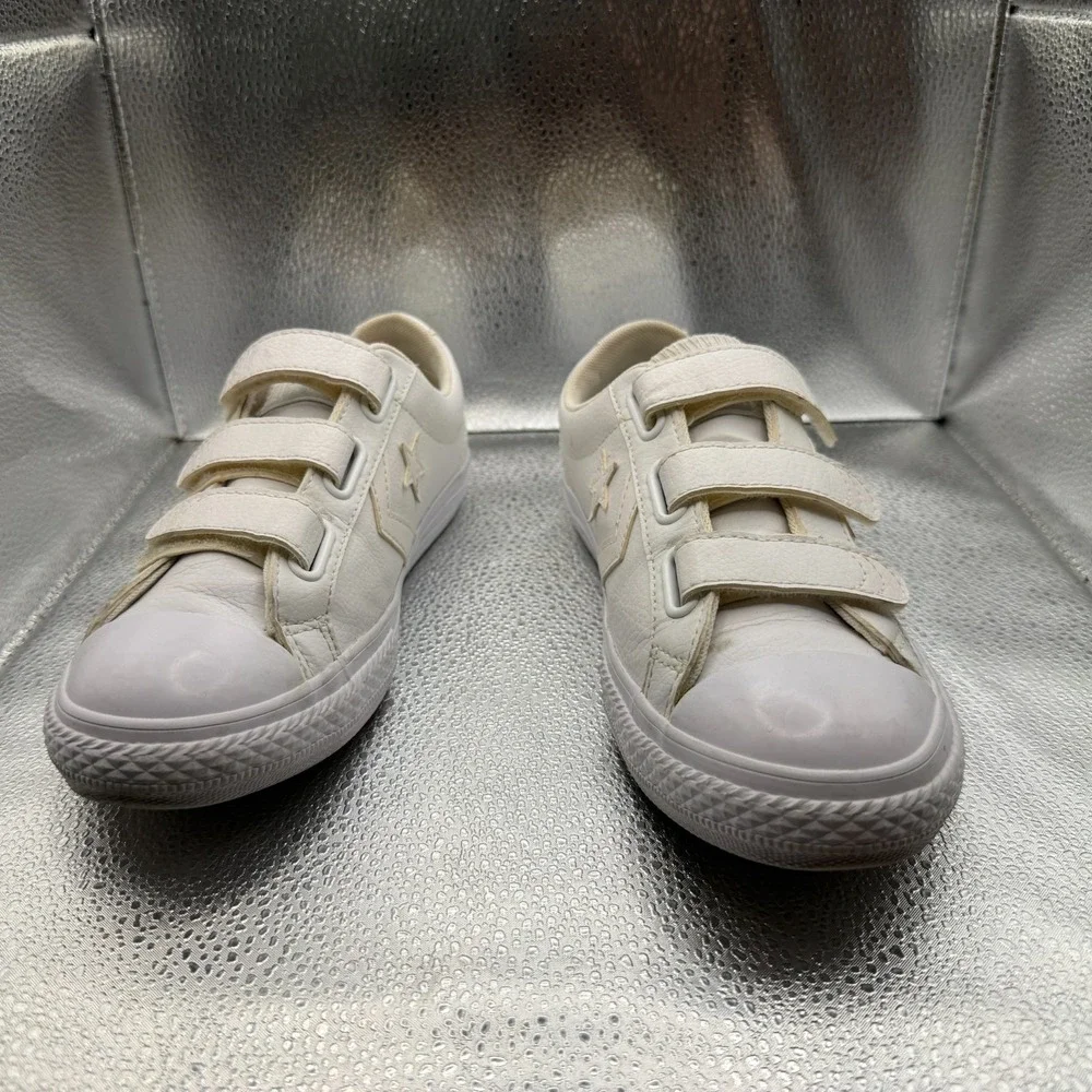 Size 4.5 Converse Star Player 3V Ox White Junior‎ Trainers Shoes 651830C